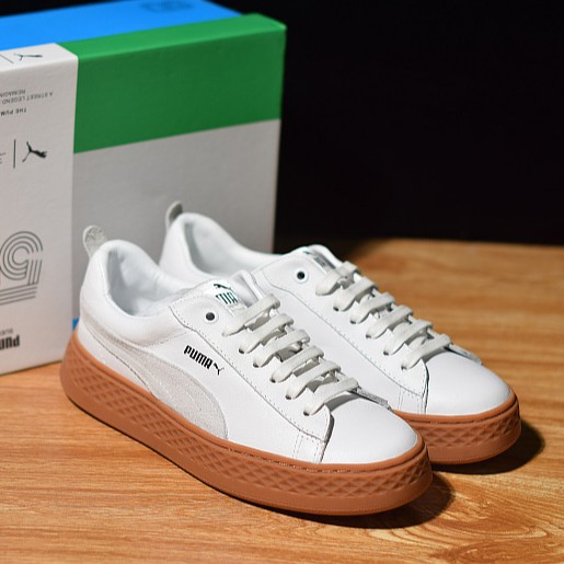 puma smash platform white