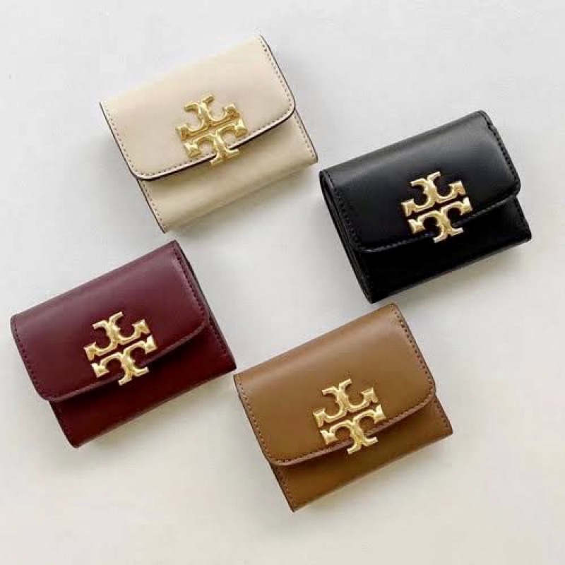 Tory Burch Eleanor Mini Wallet Trifold - Brown / White TopGrade with Box |  Shopee Philippines