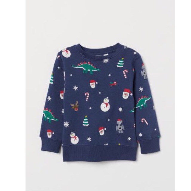 Bnwt H M Boys Christmas Print Sweater Pullover 6 8t Shopee - cyan nike jumper roblox