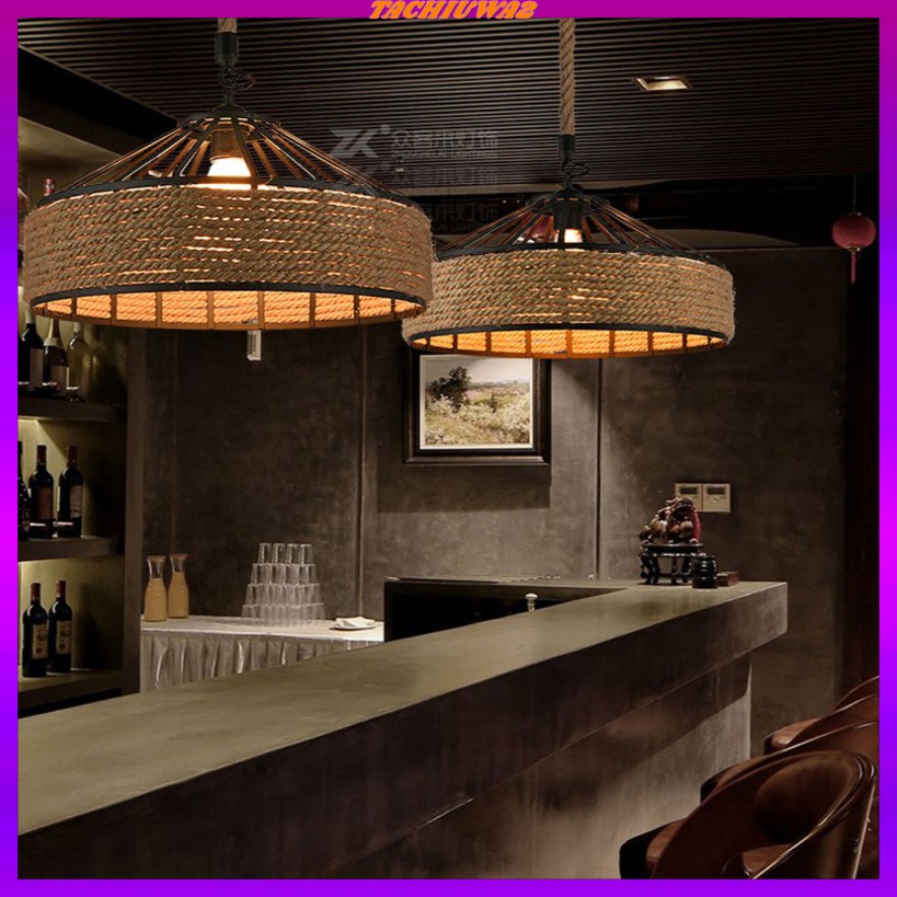 [TACHIUWA2] E27 Base Manila Rope Twined Pendant Lampshade Frame Iron