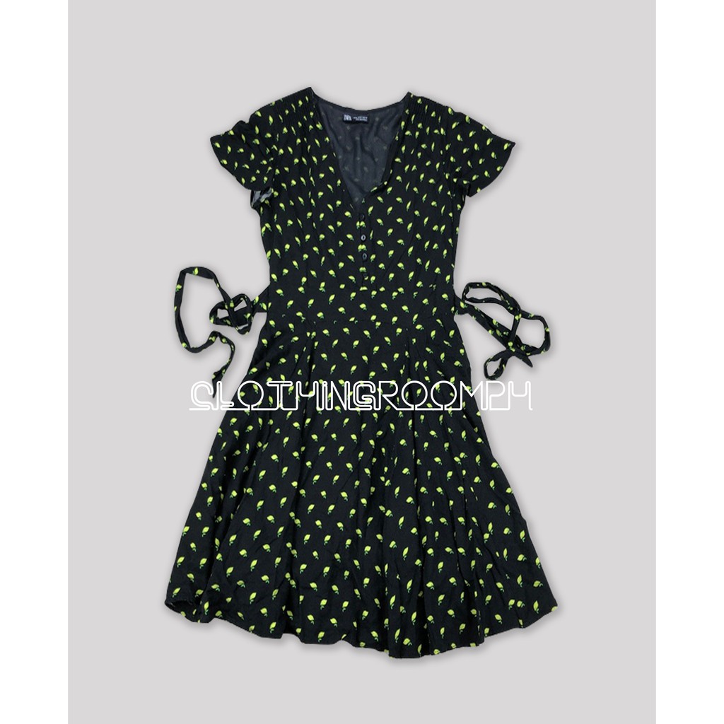 lemon print dress zara