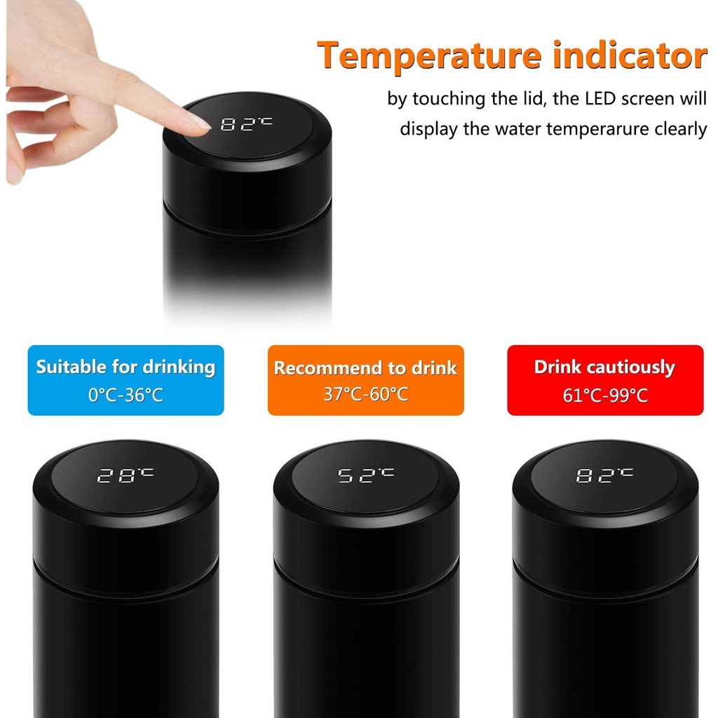 Premium Touch Screen Digital Temperature Display Double Wall Stainless Steel Vacuum Tumbler For Gift