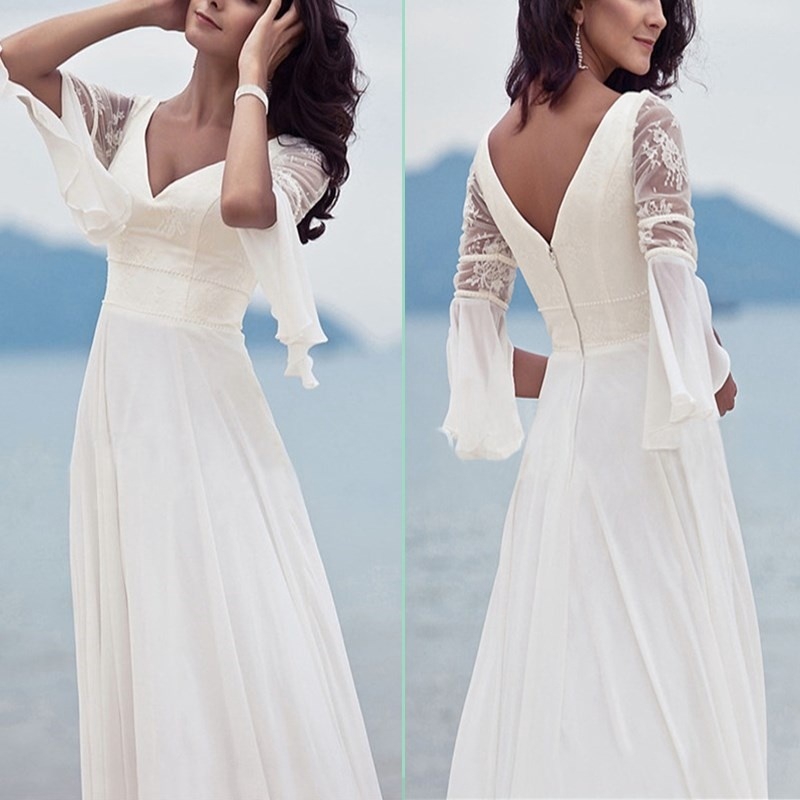 long white lace summer dress