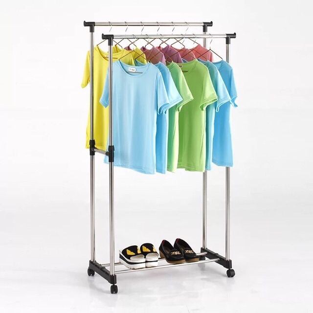 Double Pole Telescopic Clothes Rack High Quality Shopee Philippines