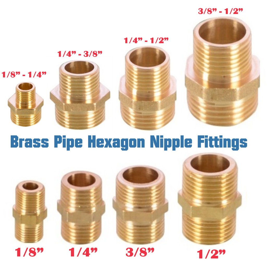 Brass Pipe Hexagon Male Air Fuel Compressor Fittings Shopee Philippines