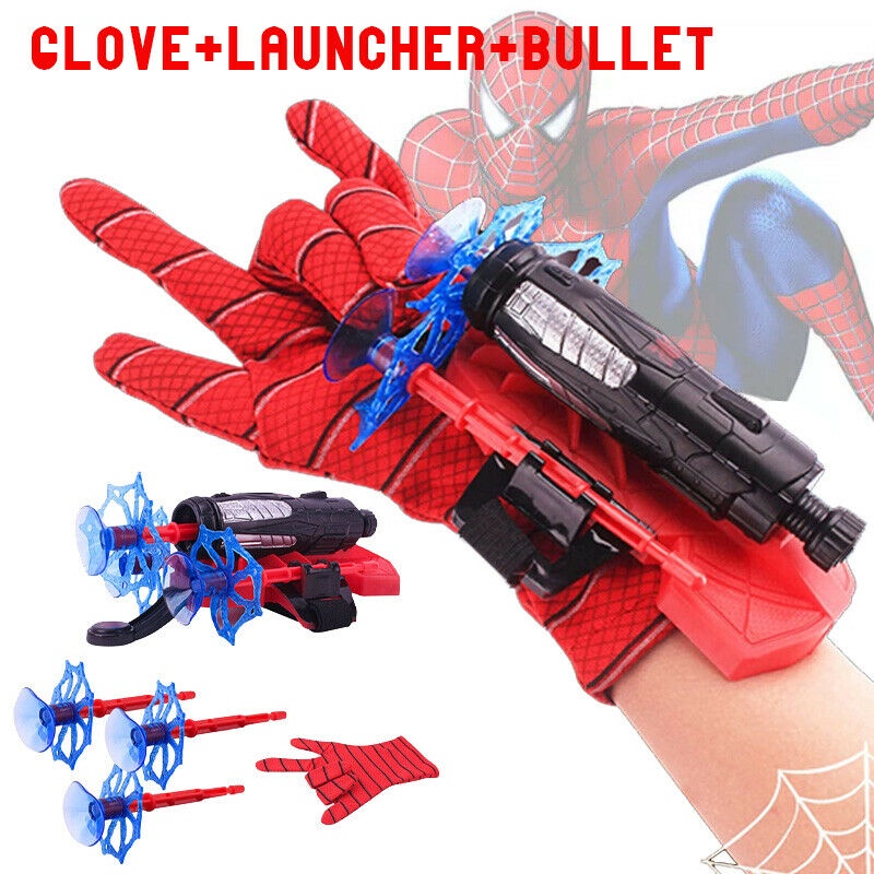 Marvel Spiderman Toy Kids Plastic Cosplay Glove Launcher Set Hero ...