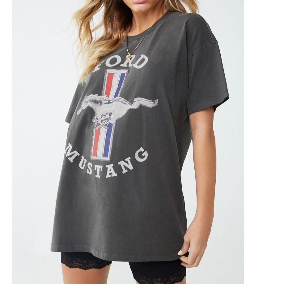 Forever 21 Ladies Oversize shirt Ford Mustang | Shopee Philippines