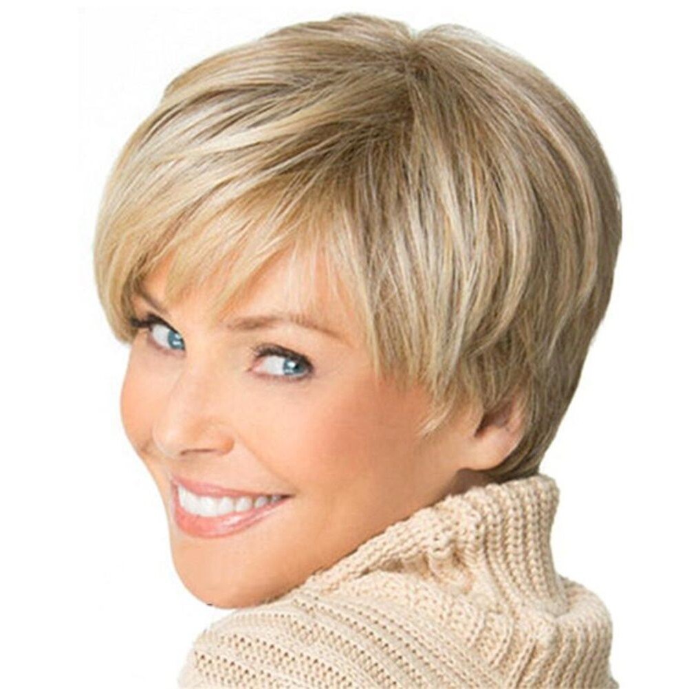 Fashion Wig Natural Light Blonde Straight Short Hair Wigs Short Women S Wig 2019