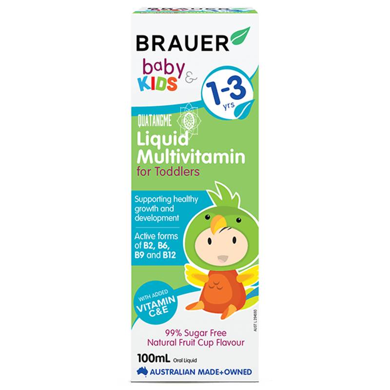 Brauer Baby Kids Liquid Multivitamin For Toddlers Synthetic Vitamin