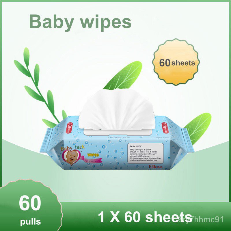 1Set of 10 60sheets /pack Newborn Kids Clean Care Baby Wipes Alcohol