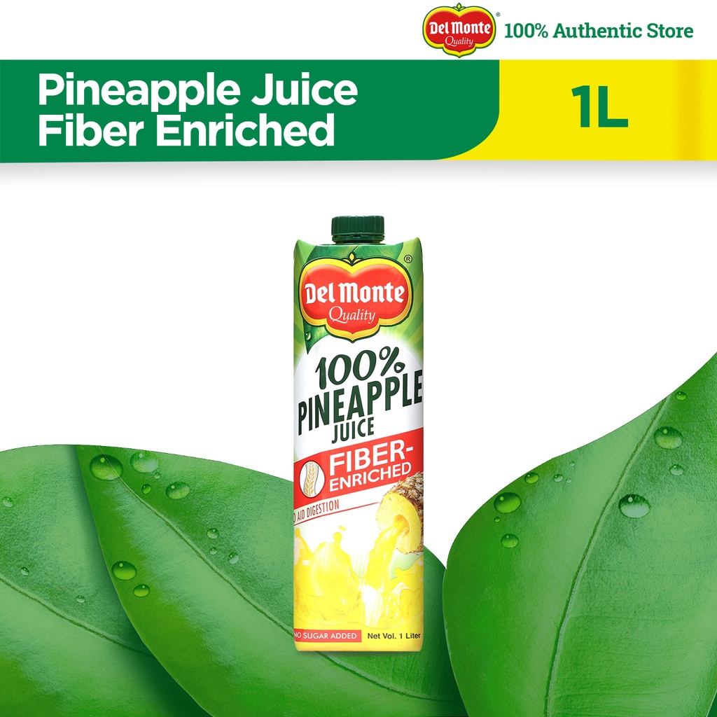 DEL MONTE 100 Pineapple Juice Fiberenriched to Aid Digestion and