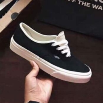 VANS Black Bone Canvas Low cut Running Shoes For Men and Women#v117 ...