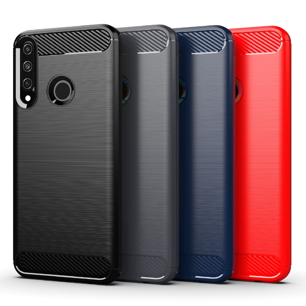 Huawei Y6p Case Shockproof Carbon Fiber Soft TPU Case Cover Shopee
