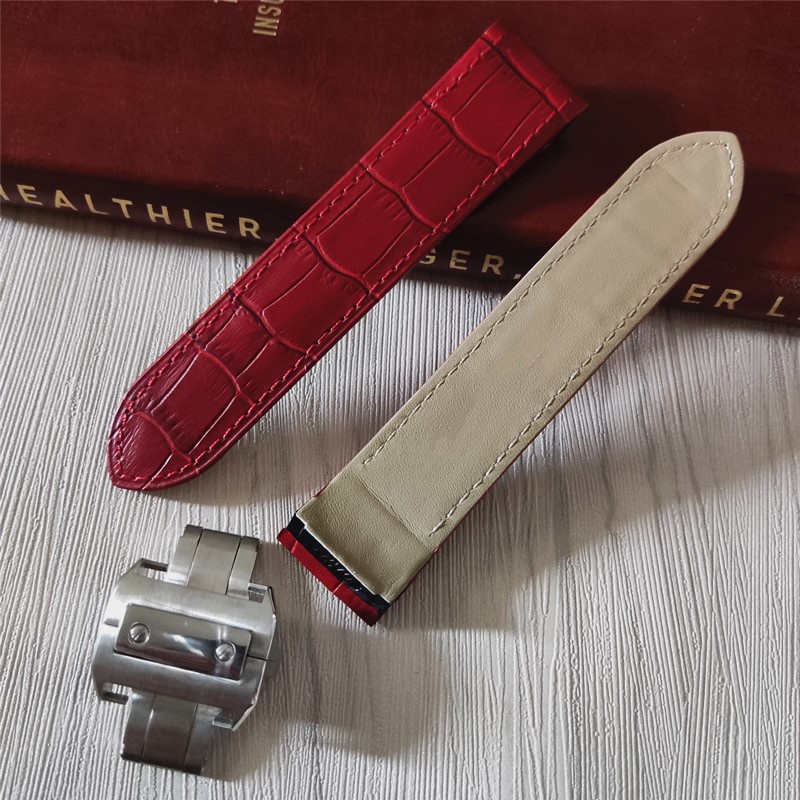 KZE23mm High Quality Italian Cowhide Watch Strap Black Brown Texture Leather Watchband Suitable for