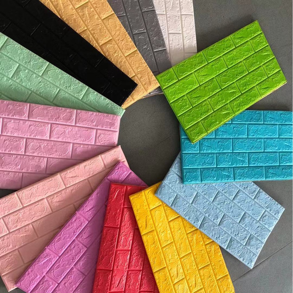 【3A】Wallpaper DIY 3D wallpaper Wall Stickers Self Adhesive Foam Brick Room Decor Wallpaper Wall