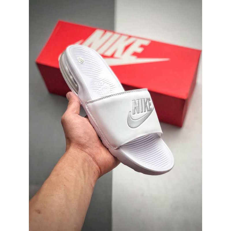 nike slippers for men white