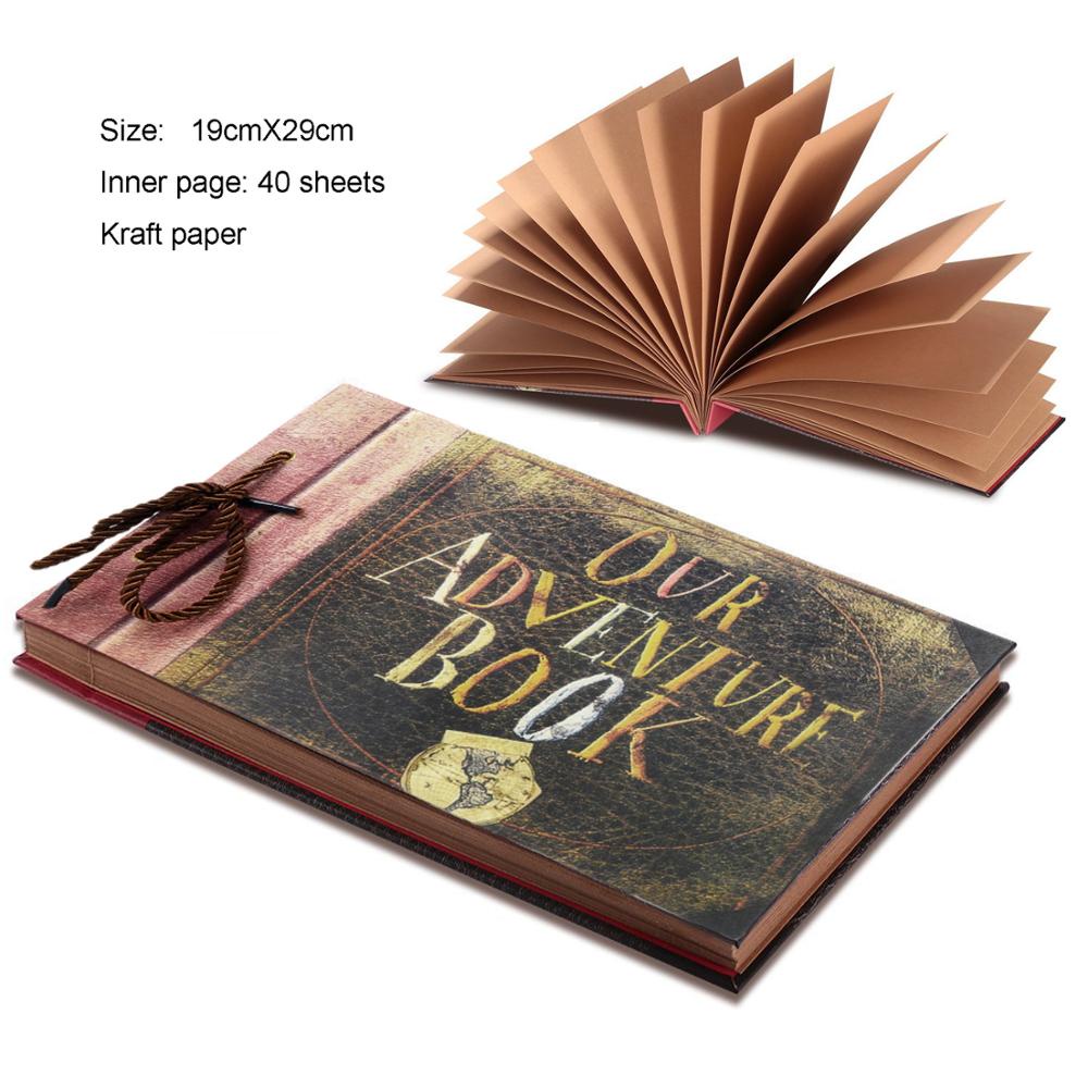 BRetro DIY Photo Album Hardcover Kraft Paper Photo Album Movie DIY