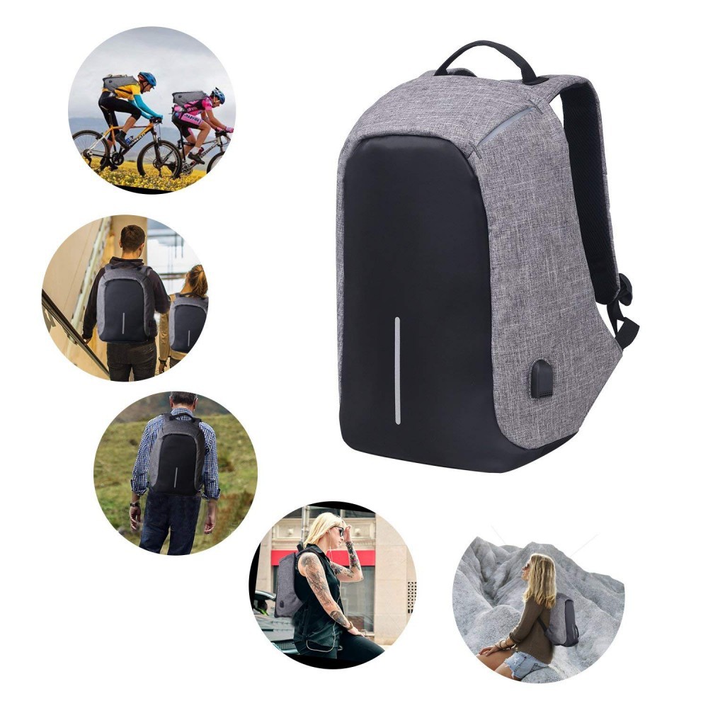 water resistant backpack with usb charging port