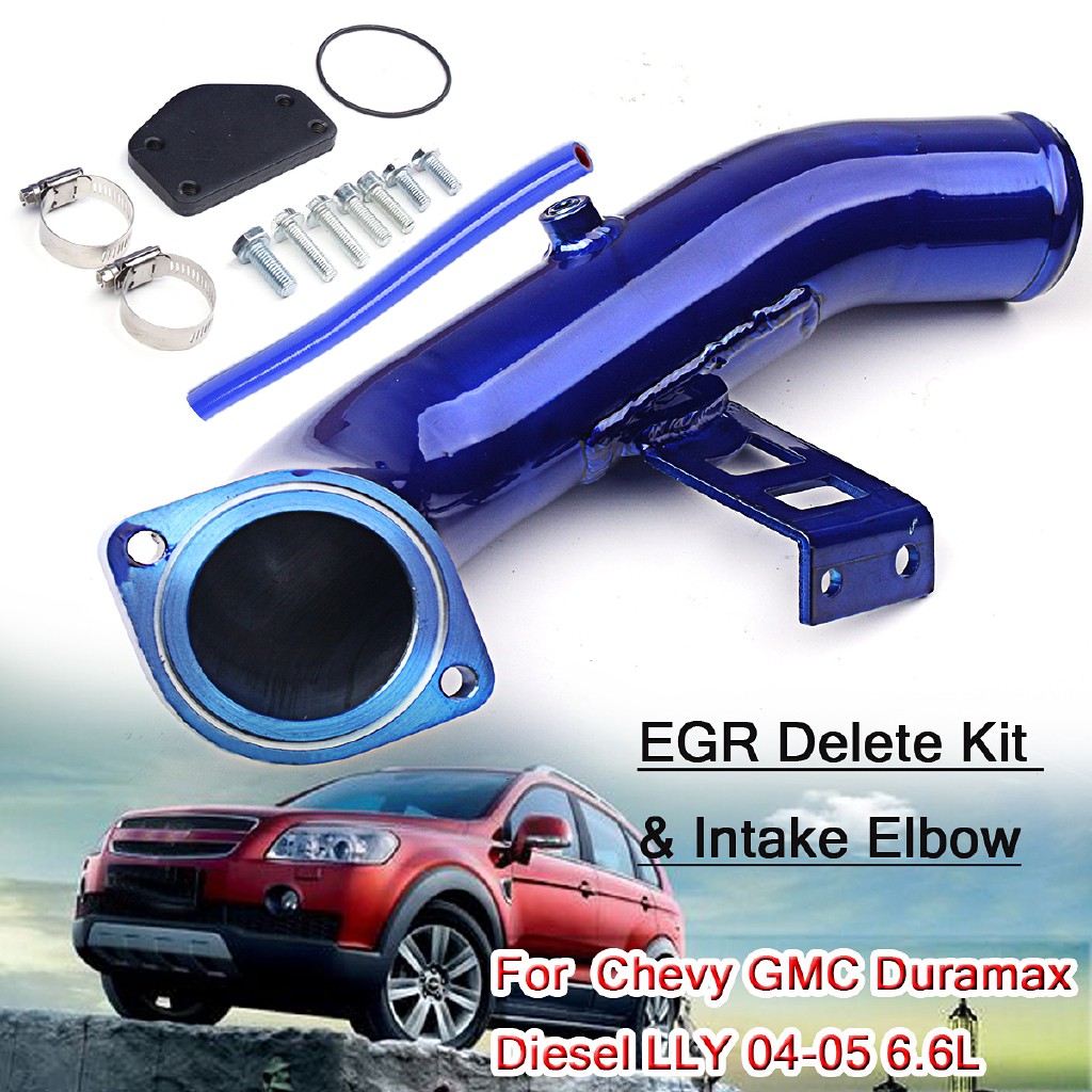 Car & Truck Emission Systems EGR Delete Kit W/ RED Intake Elbow for 04