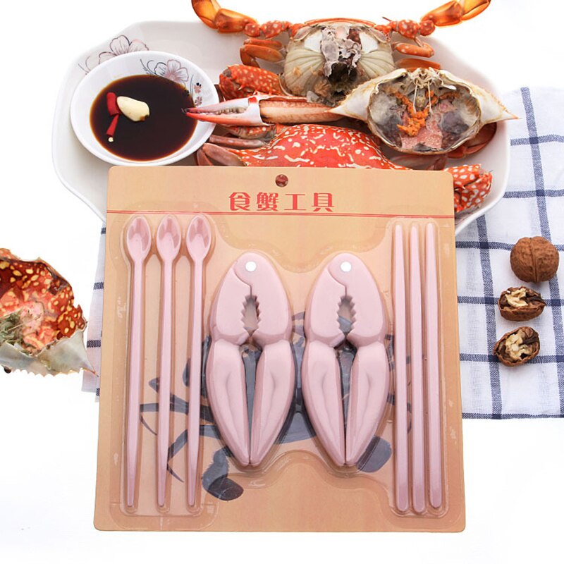 8pcs/set Seafood Shell Opener Lobster Crab Claw Nut Walnut Crackers Nutcracker Suit Tool