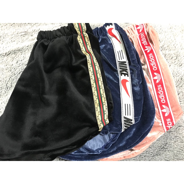 adidas velvet shorts