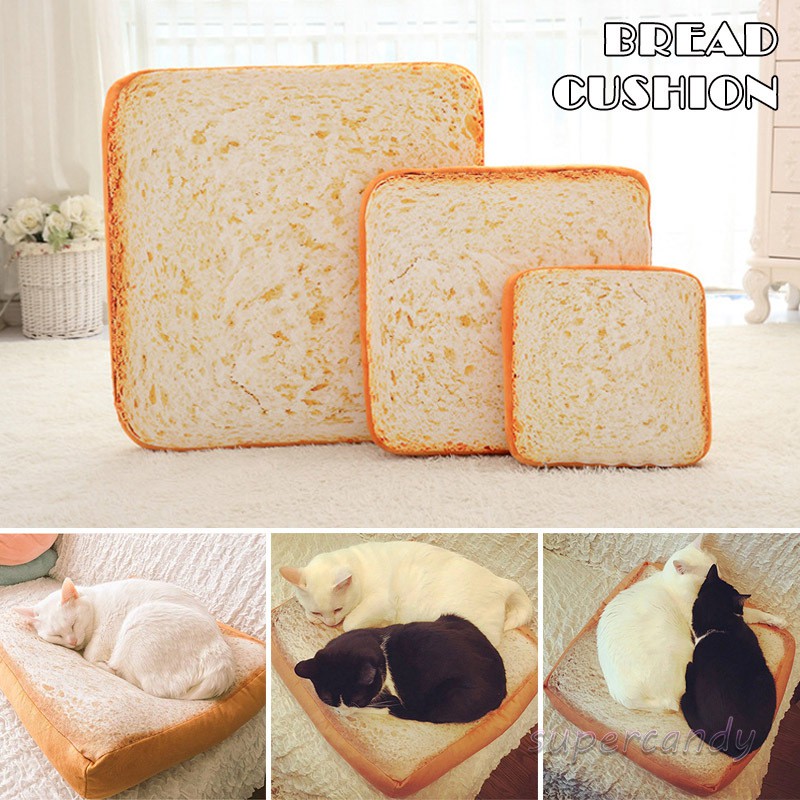 Bread Cats Bed Toast Bread Slice Style Pet Mats Cushion Soft Warm