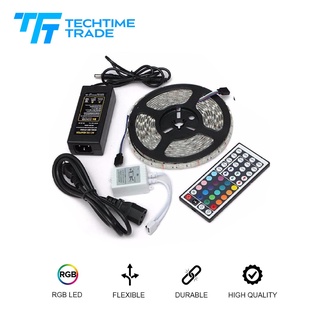 TechTime Trade Waterproof 5M RGB 300 LED 5050 SMD Light Strip IR Remote 12V 5A Power