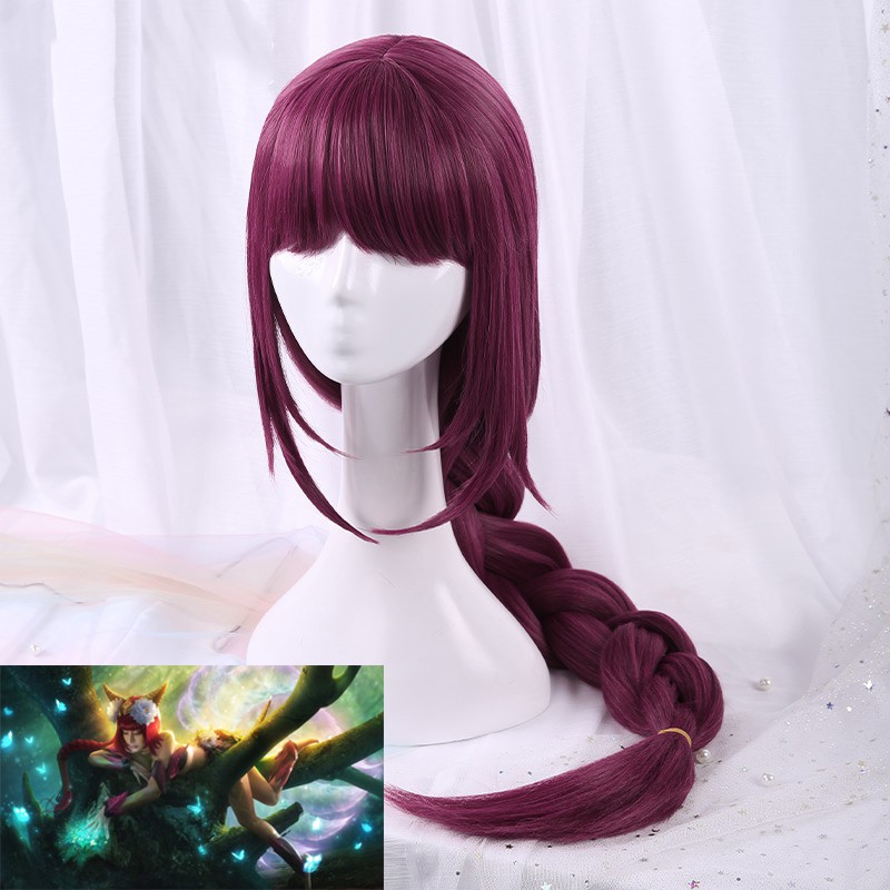 long purple cosplay wig