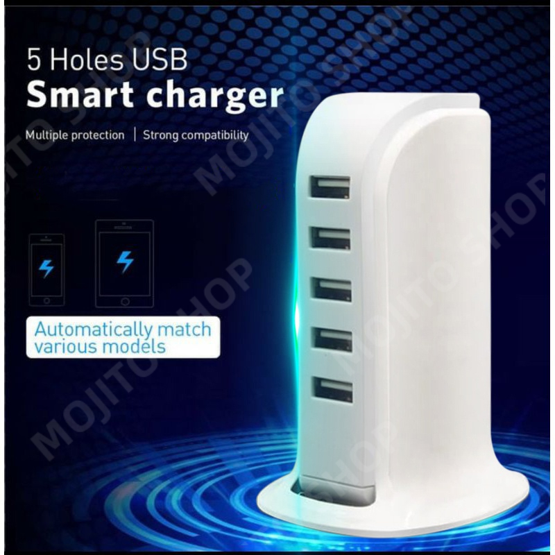 5 Port USB Charging Station Dock Usb Charger Hub 5V 4A Universal Wall