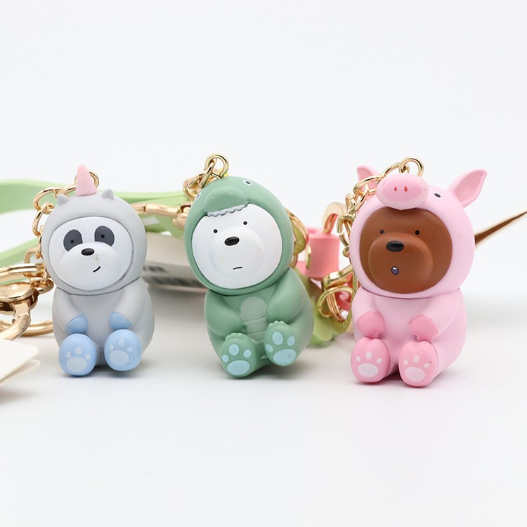 We Bare Bears Cute Doll Keychains Bag Pendant Belt Trinkets 