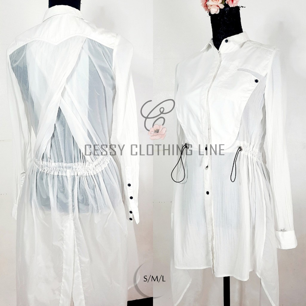 white coat dress