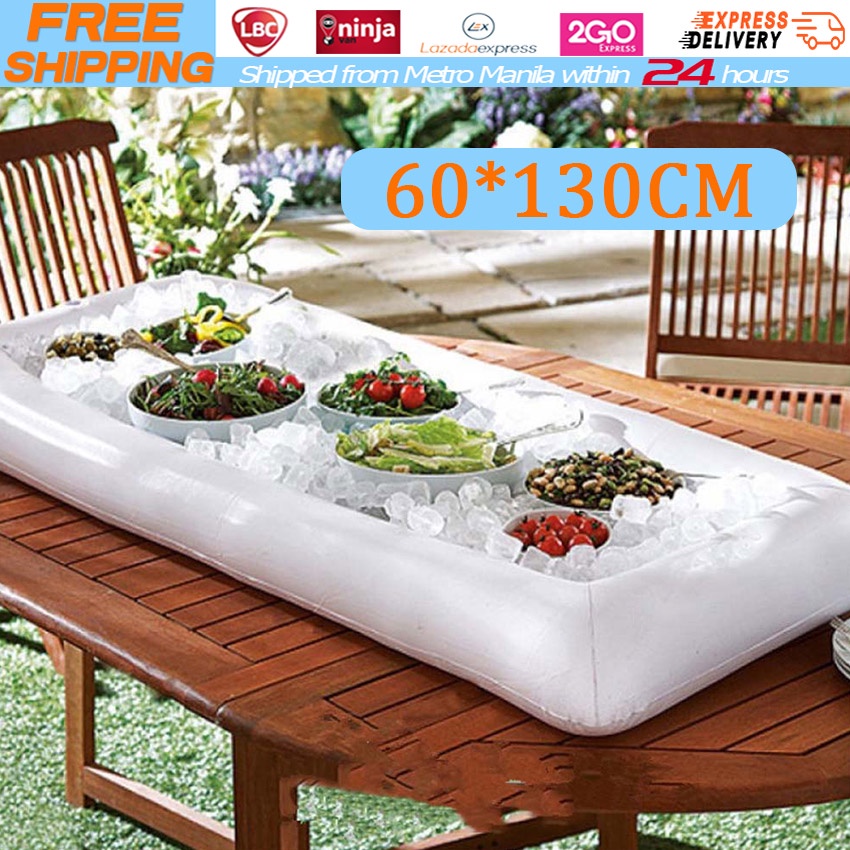 GSE Inflatable Ice Tray Serving Salad Bar Ice Tray Food Drink Containers BBQ Picnic Pool Party