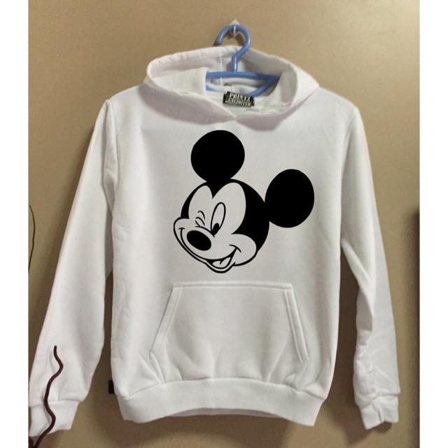 white mickey hoodie