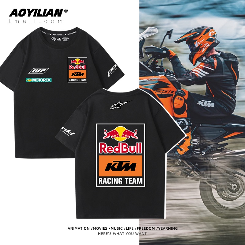 MOTOGP RedBull KTM competition motorcycle short-sleeved off-road outdoor RC390 DUKE 250 790 890 ADVENTURE 250 790 390 SUPER DUKE R 1290 SUPER ADVENTURE 1290 cycling jersey cotton loose T-shirt
