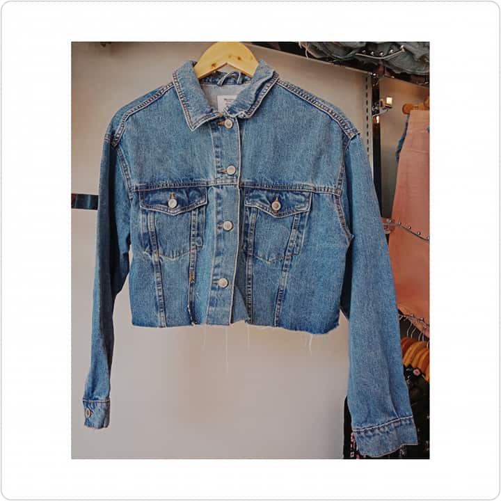 cheap cropped denim jacket