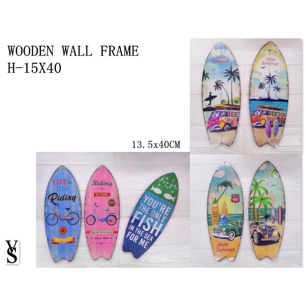 [VS] WOODEN QUOTES SURFING WALL DECOR (H-15X40)