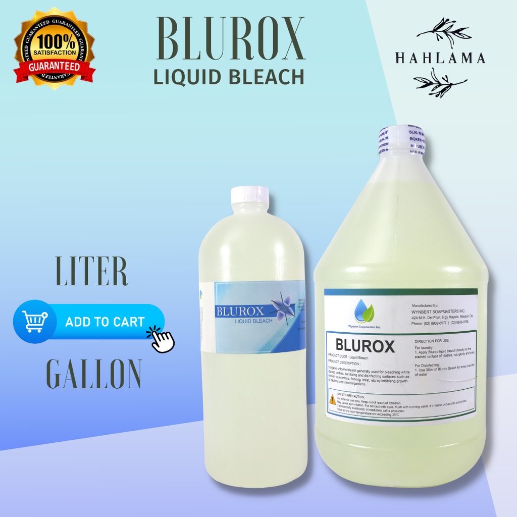 BLUROX Bleach Liquid ( Gallon , Liter) Shopee Philippines