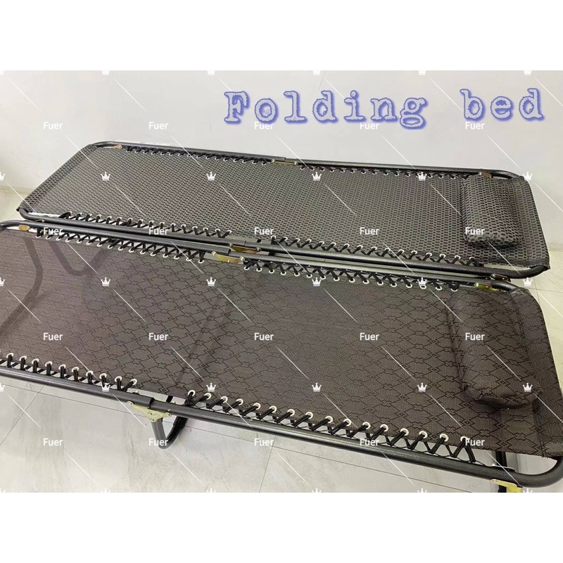 Folding bed / portable bed/ foldable Textile bed | Shopee Philippines