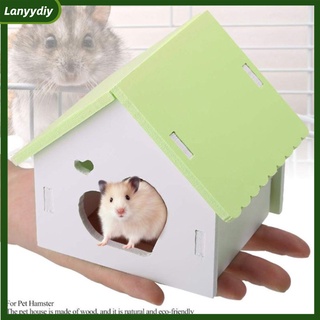 gd Trendy Hamster Wooden Nest Sleeping  House Home Luxury Cage Pet Diy Hideout Hut Toy Sports Climbing Frame Small #5