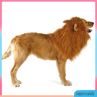 Lion Mane Wig with Ears for Large Dog Halloween Clothes Fancy Dress Up Pet Costume Supplies With E #3