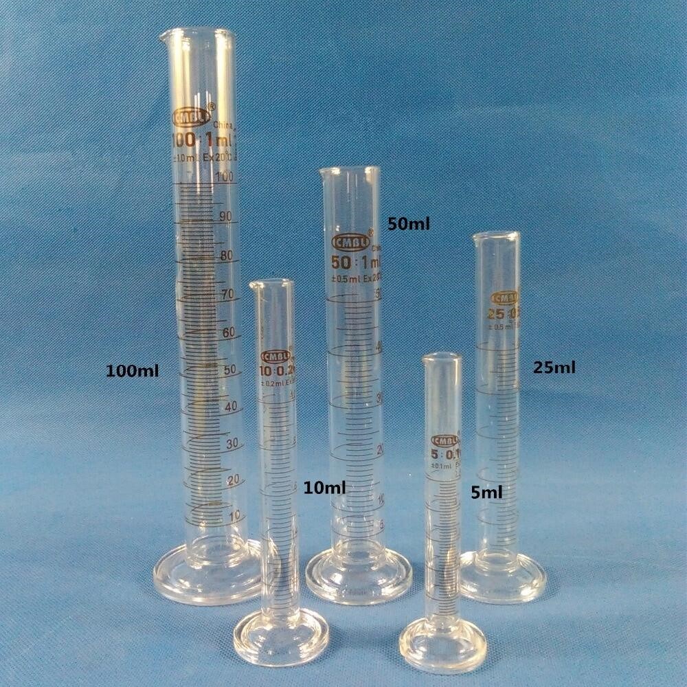 LBT Borosilicate Glass Graduated Measuring Cylinder Laboratory 5ml to