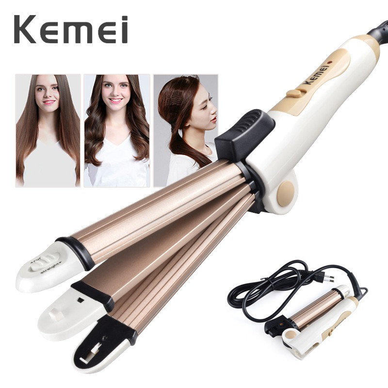 Kemei Multifunctional 3 In 1 Hair Curler & Hair Straightener Electric Hair  Styling Tool Ceramic Foldable Curling Iron Hair Styler 40D KM-8851 | Shopee  Philippines