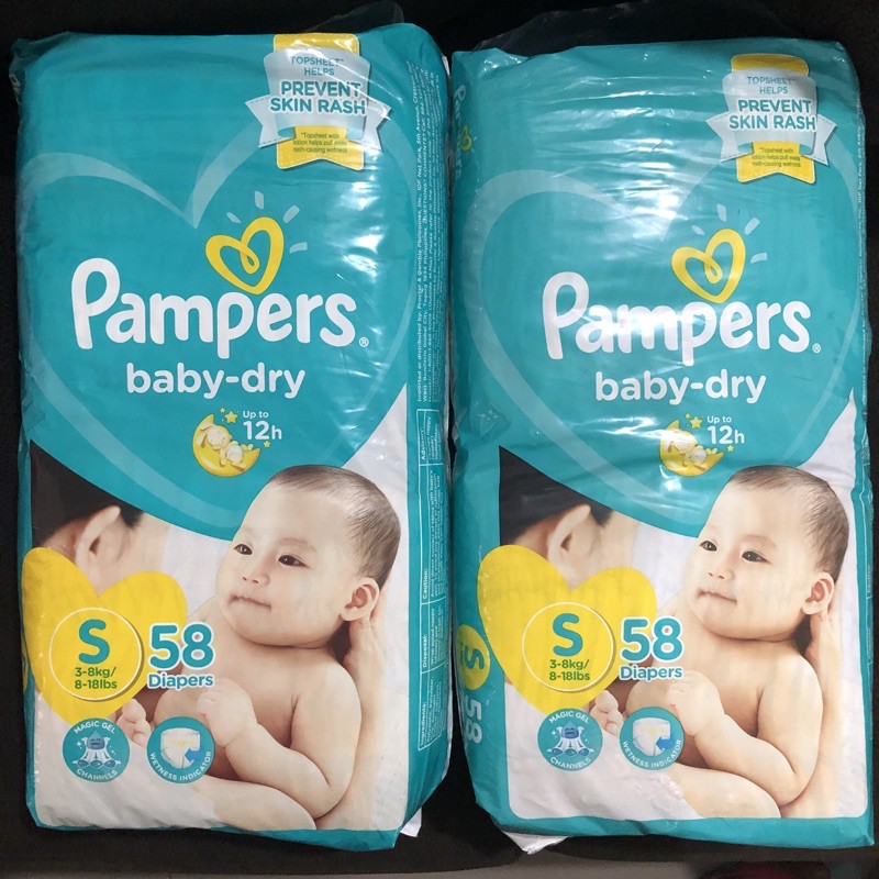 Pampers BabyDry Tape Diapers SMALL 58pcs Shopee Philippines