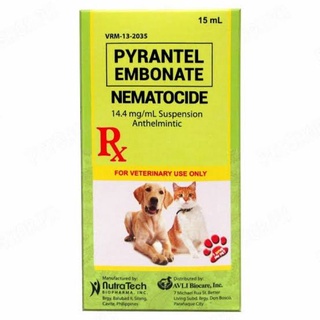 deworming for dog ✍PYRANTEL EMBONATE NEMATOCIDE ANTHELMINTIC Syrup 15ML DOG AND CAT DEWORMER❂