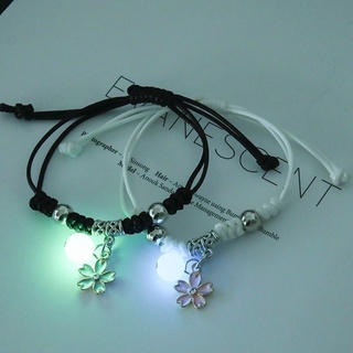 2Pcs Luminous Magnetic Couple Bracelet Friendship Trio Bracelet Creative Adjustable Charm Bracelet Jewelry Lover Gift/couple Magnetic Attract Braided Bracelet #8