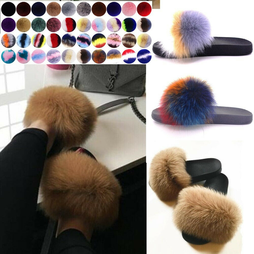 furry slides shoes