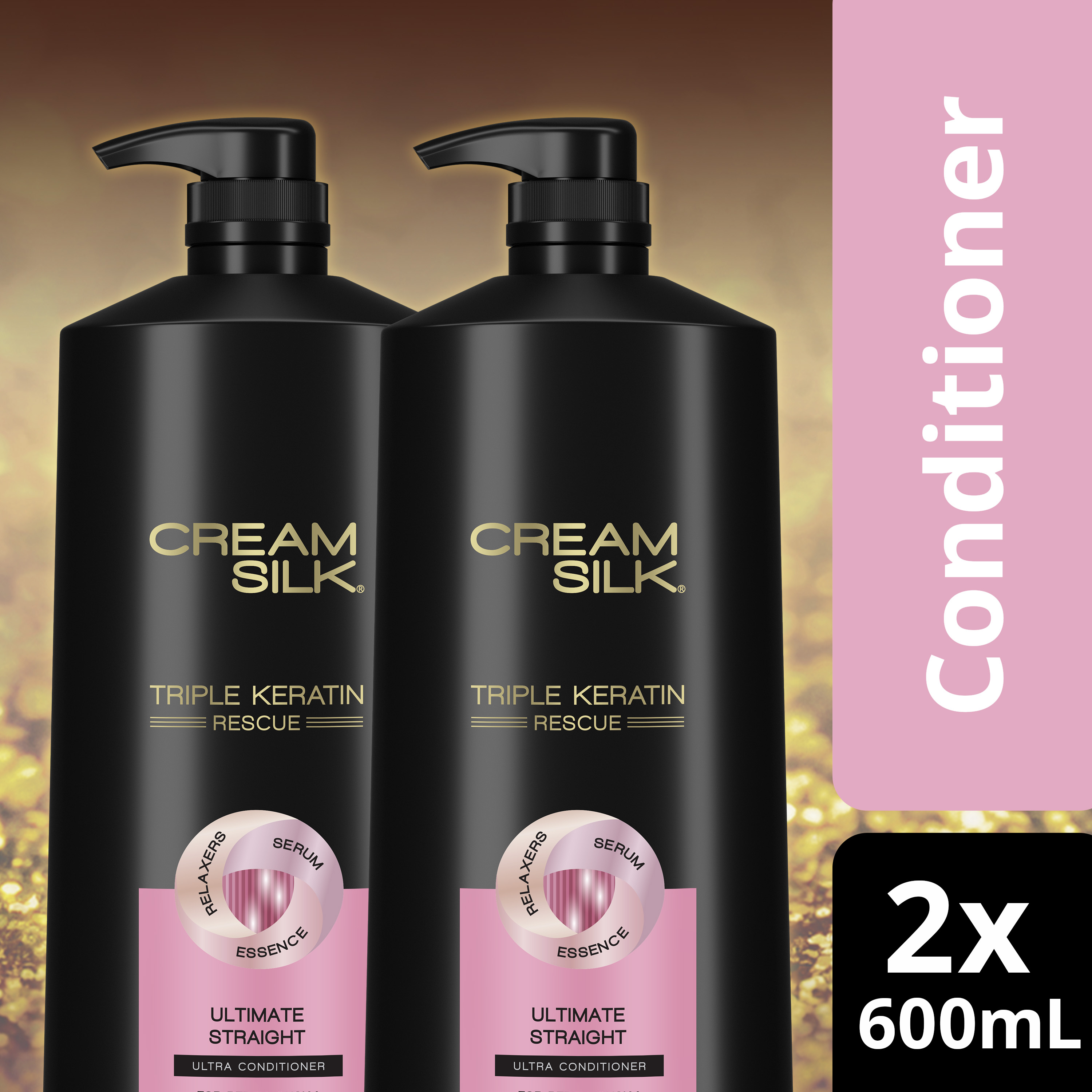 Cream Silk Hair Conditioner Triple Keratin Rescue Pink Ultimate