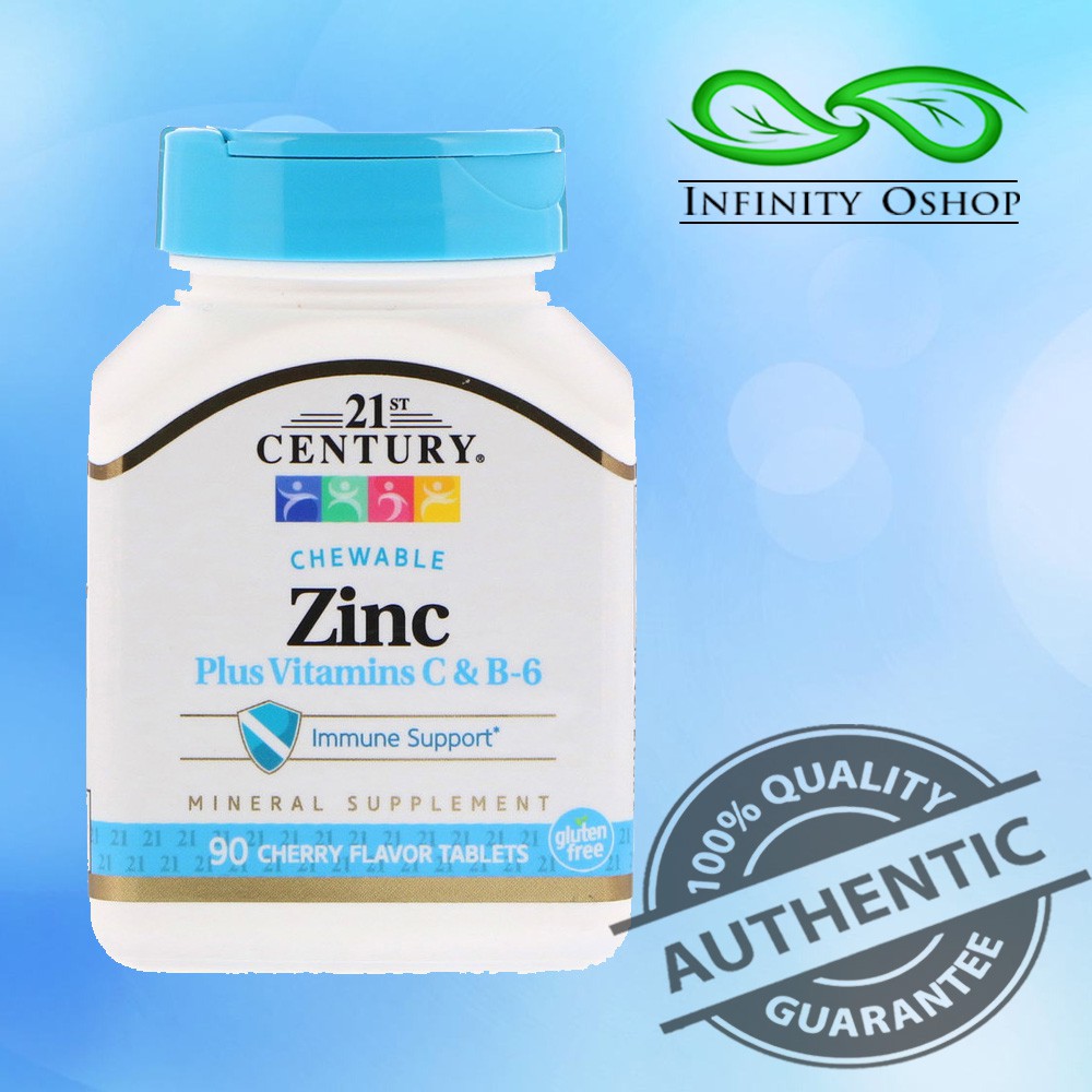 21st Century, Zinc Plus Vitamins C & B-6, Cherry Flavor, 90 Chewable ...