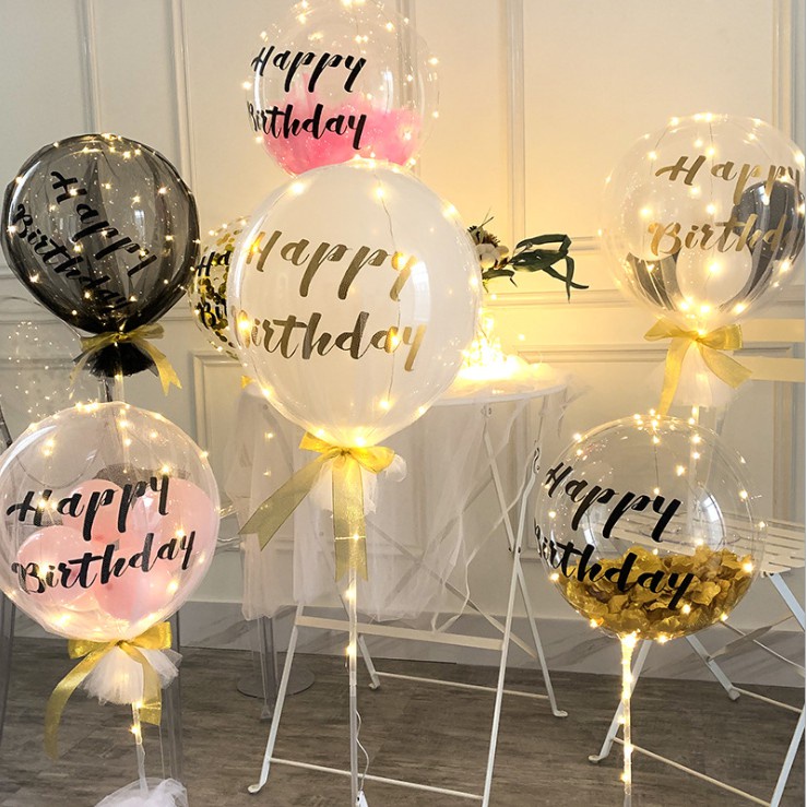 Birthday Balloon Stickers 5PCS Happy - Golden Party Decoration Letter ...