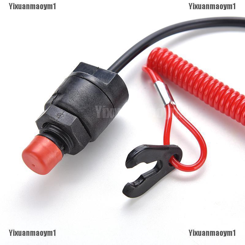Motor Boat Outboard Engine ATV Lanyard Kill Stop Switch w/ Safety Tether
